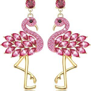 Dazzling Rhinestone Flamingo Earrings - Perfect Summer Beach Jewelry Gift